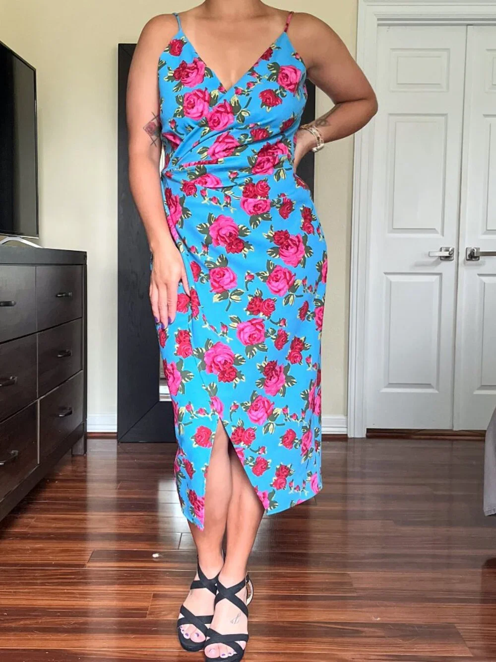 Blue floral Betsey Johnson dress - Picture 1 of 7
